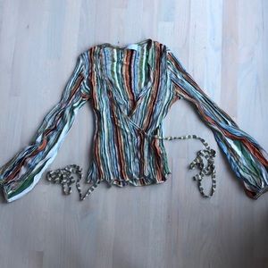 Missoni Boho Wrap Around Long Sleeve Crop Top